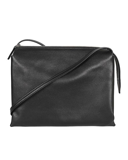 The Row Black Nu Leather Crossbody Bag