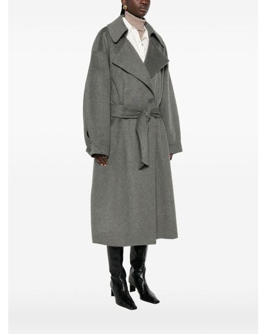 Frankie Shop Gray Issen Wool Blend Coat