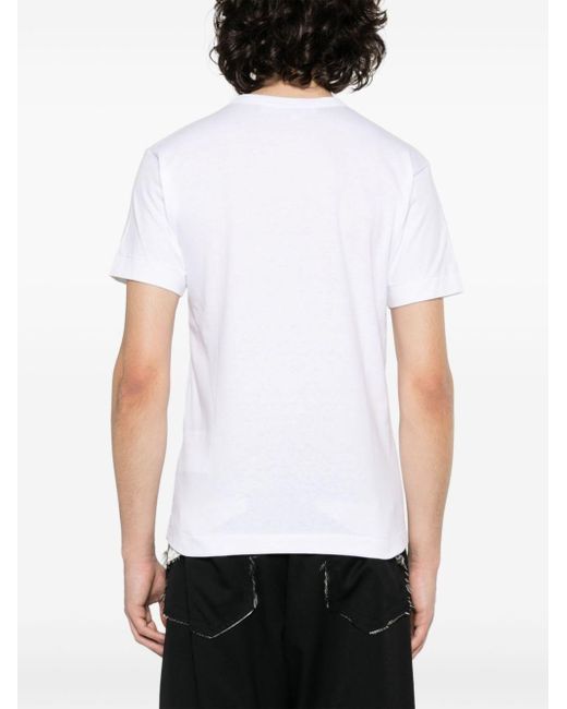 T-shirt In Cotone Con Logo di COMME DES GARÇONS PLAY in White da Uomo