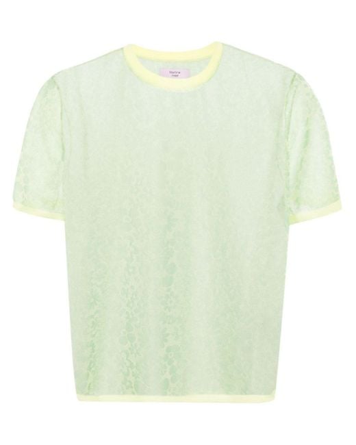 Martine Rose Green Granny Patterned-jacquard T-shirt for men