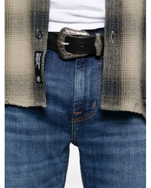 7 For All Mankind Blue Reason Slim Jeans for men
