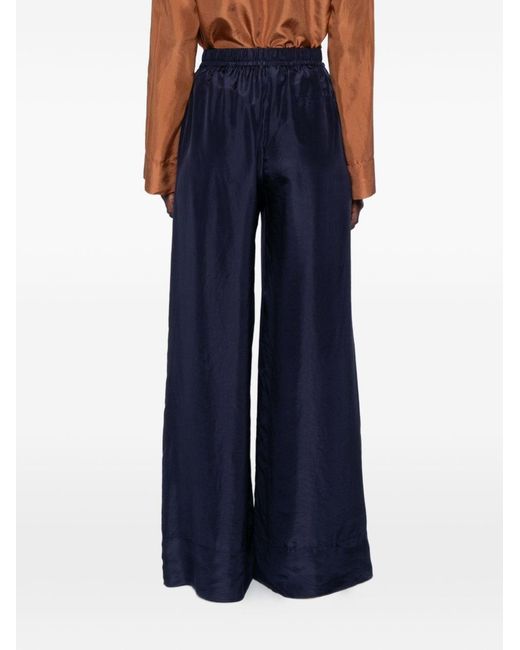 Forte_forte Blue Silk Drawstring Trousers