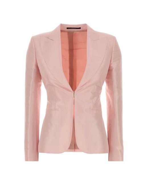 Gucci Pink Solid Shawl Lapel Blazer