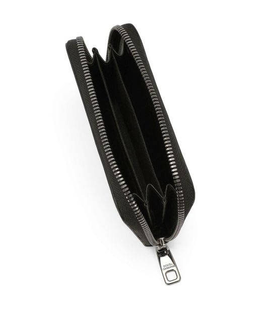 Dolce & Gabbana Black Logo-print Leather Wallet