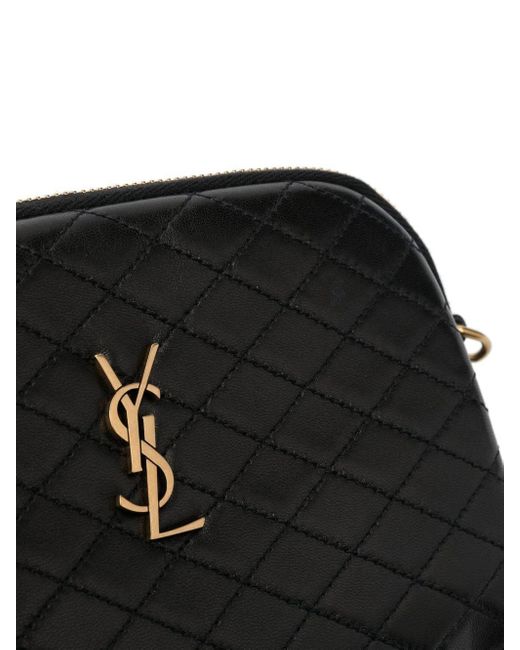 Saint Laurent Black Gaby Zipped Leather Clutch Bag