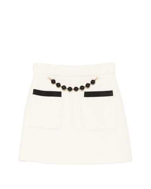 ALESSANDRO ENRIQUEZ Natural Wool Mini Skirt