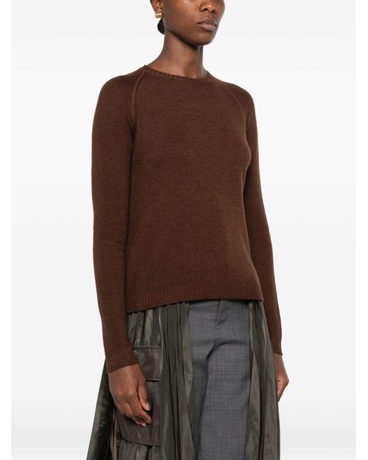 Base London Brown Wool And Cashmere Crewneck Sweater