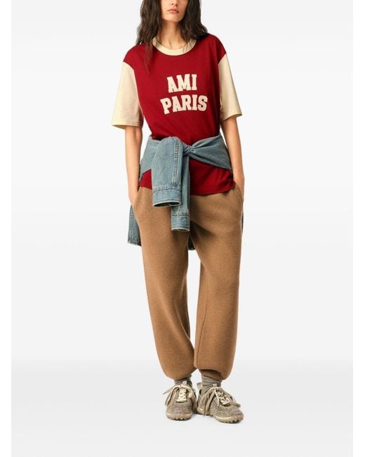 AMI Red Logo T-Shirt for men