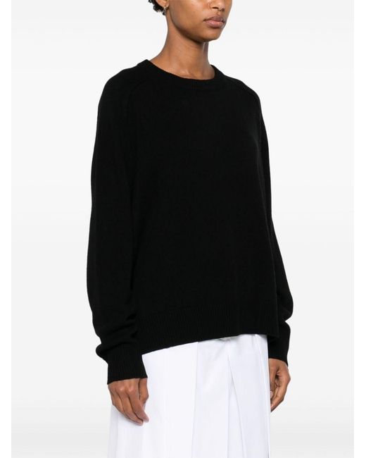Soft Goat Black Cashmere Boyfriend Crewneck Jumper