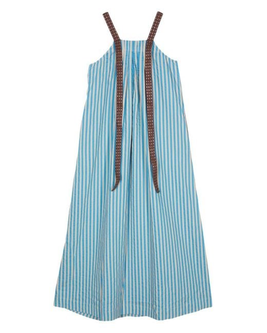 Alysi Blue Striped Maxi Dress