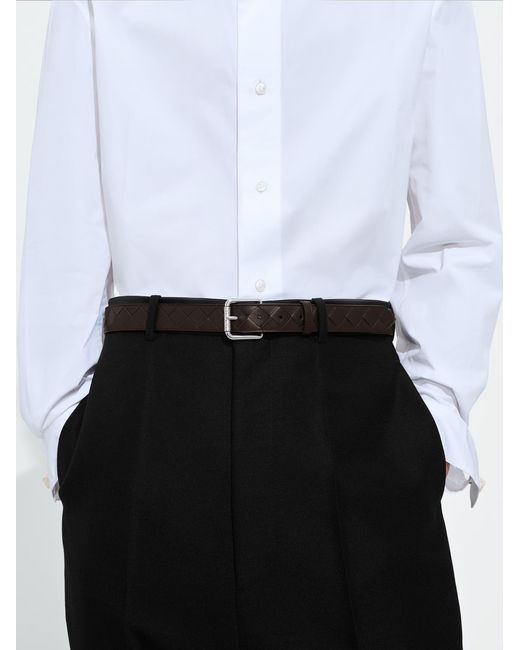 Bottega Veneta Black Leather Belt for men