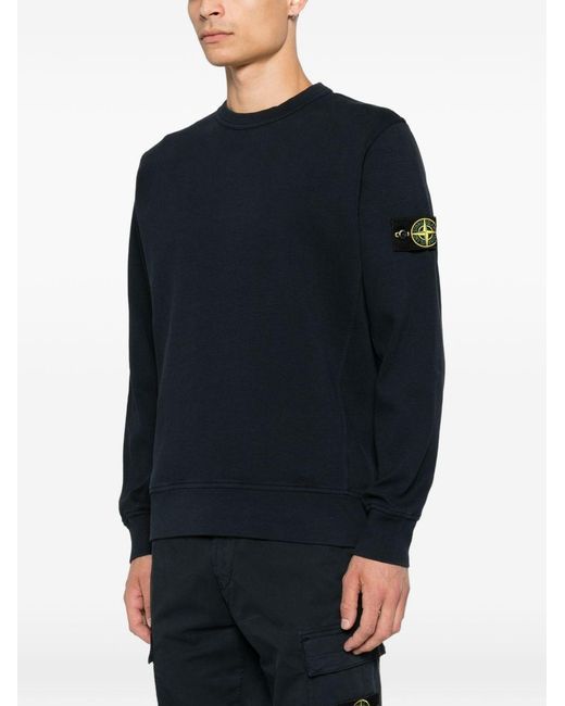 Stone Island Black Cotton Crewneck Sweatshirt for men