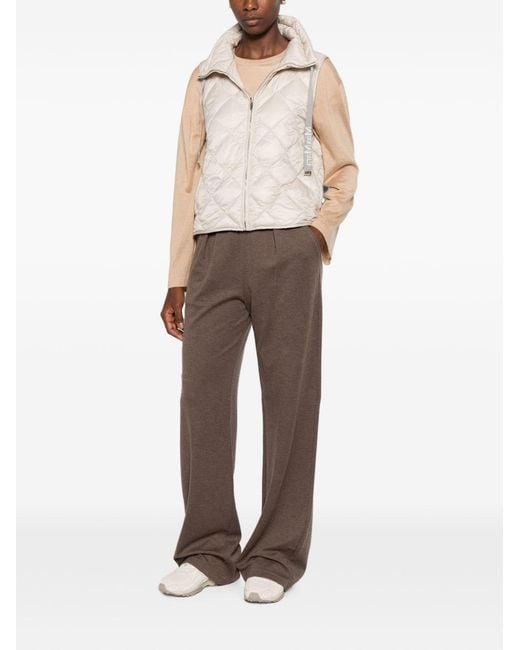 Max Mara White Quilted Down Vest