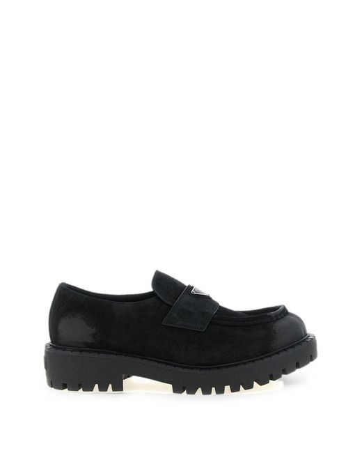 Prada Black Leather Loafers for men