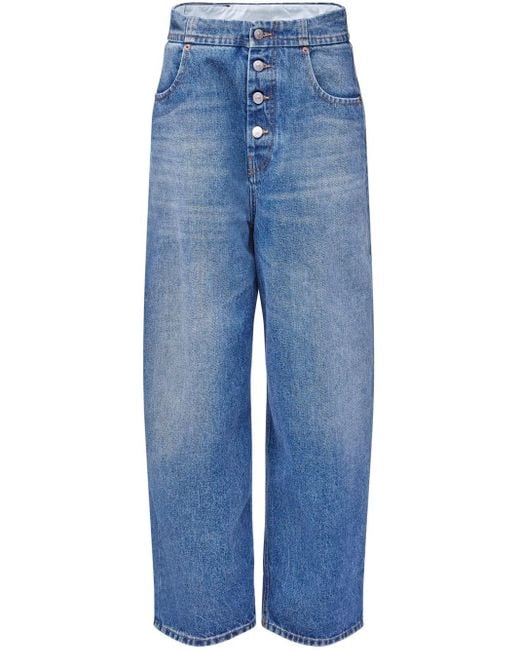 MM6 by Maison Martin Margiela Blue Wide-Leg Denim Jeans