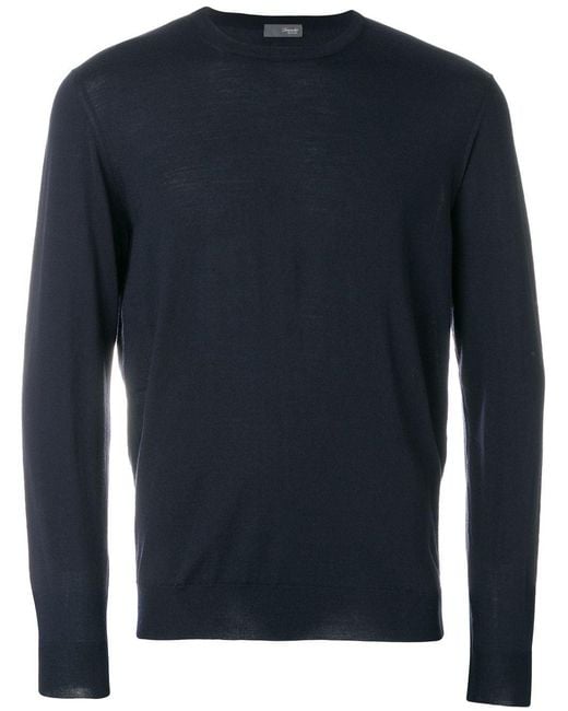 Drumohr Blue Wool Sweater for men