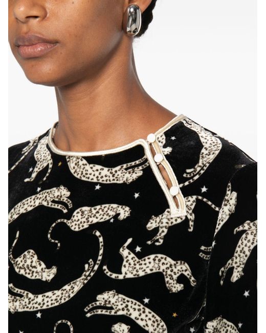 Forte_forte Black Printed Velvet Blouse