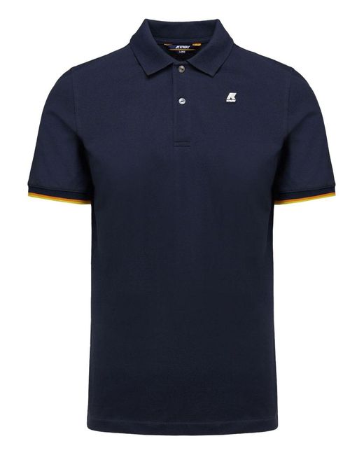 K-Way Blue Polo Vincent for men