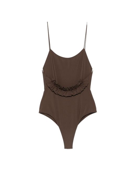 Jacquemus Brown Le Maillot Cabana Swimsuit