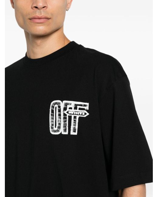 Off-White c/o Virgil Abloh Black Motion Arrow Skate Cotton T-Shirt for men