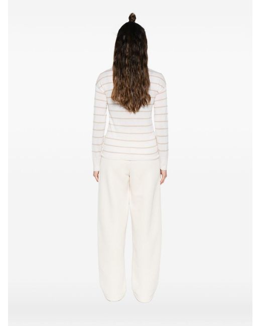 Max Mara White Cashmere And Silk Sweater