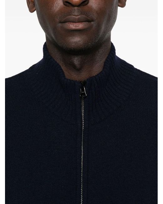 C P Company Blue Wool Zipped Cardigan for men
