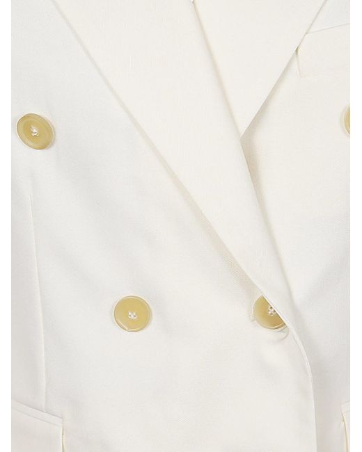 Erika Cavallini Semi Couture White Wool Twill Alberta Jacket