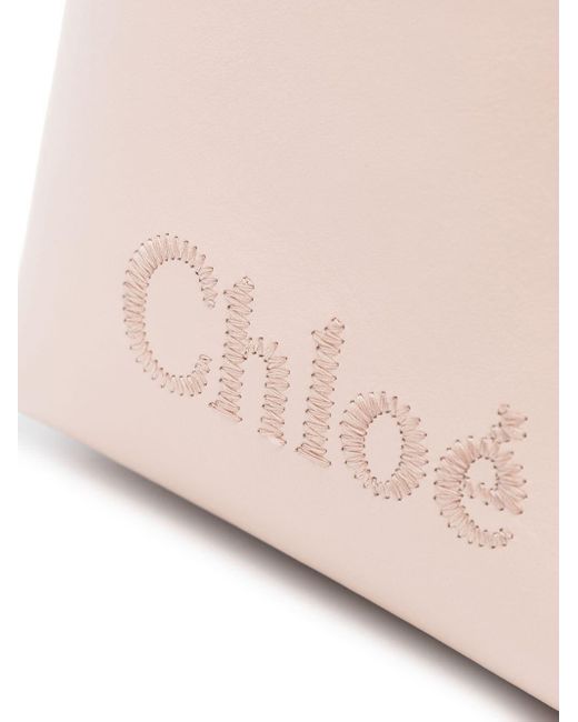 Chloé Pink Sense Micro Leather Bucket Bag