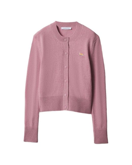 Maison Kitsuné Pink Baby Fox Wool Cardigan