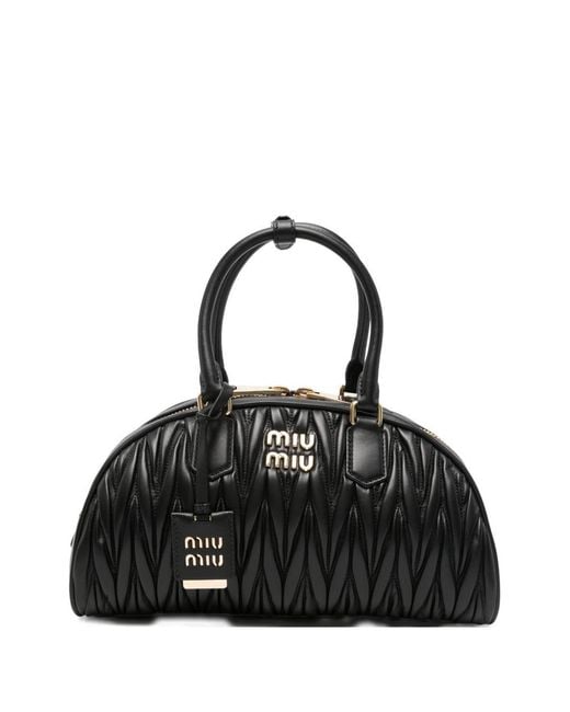 Miu Miu Black Matelassé Clutch Bag