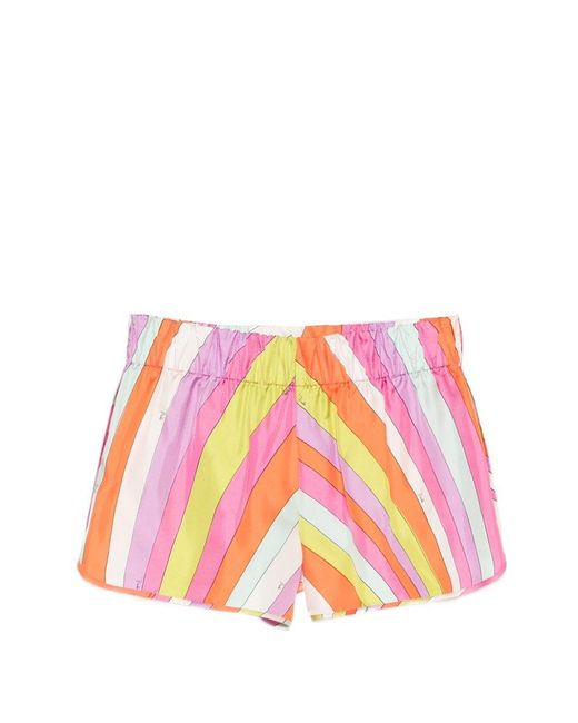 Emilio Pucci White Printed Silk Shorts