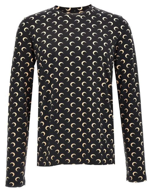 MARINE SERRE Black Moon Crewneck Top