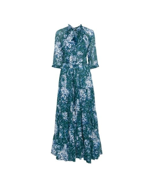Samantha Sung Blue Eva Cotton Maxi Dress
