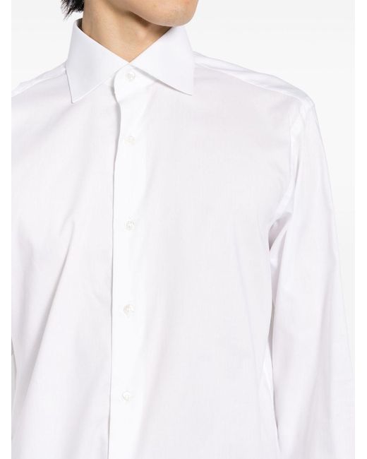 Brioni White Cotton Shirt for men