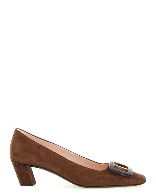 Roger Vivier Brown Belle Vivier Leather Pumps