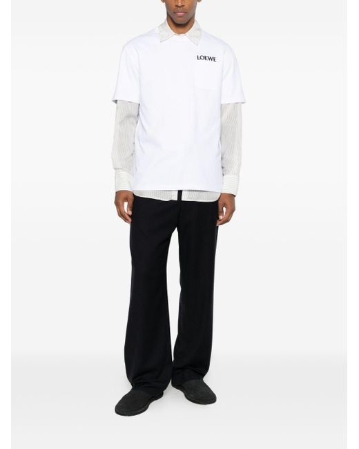 Loewe Black Wool Drawstring Trousers for men