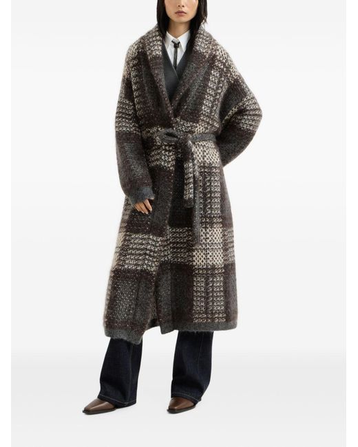 Brunello Cucinelli Gray Wool Long Cardigan