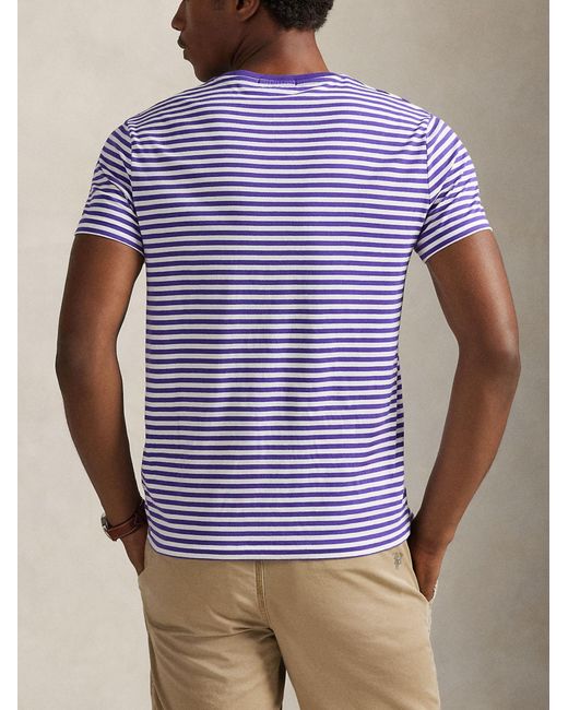 Polo Ralph Lauren Purple Striped Cotton T-Shirt for men