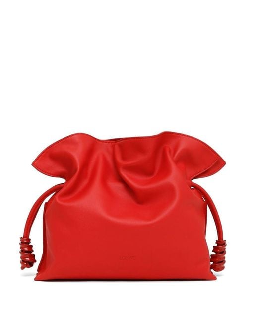 Loewe Red Flamenco Medium Leather Clutch