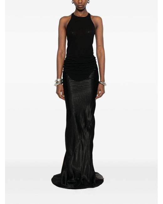 Rick Owens Black Asymmetric Tank Top