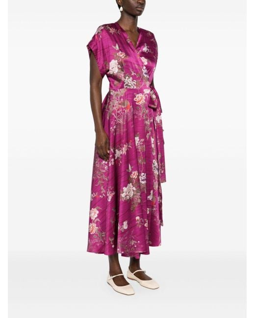 Pierre Louis Mascia Purple Adanas Floral-print Maxi Dress