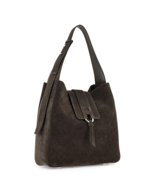 Hogan Black Trend Leather Hobo Bag