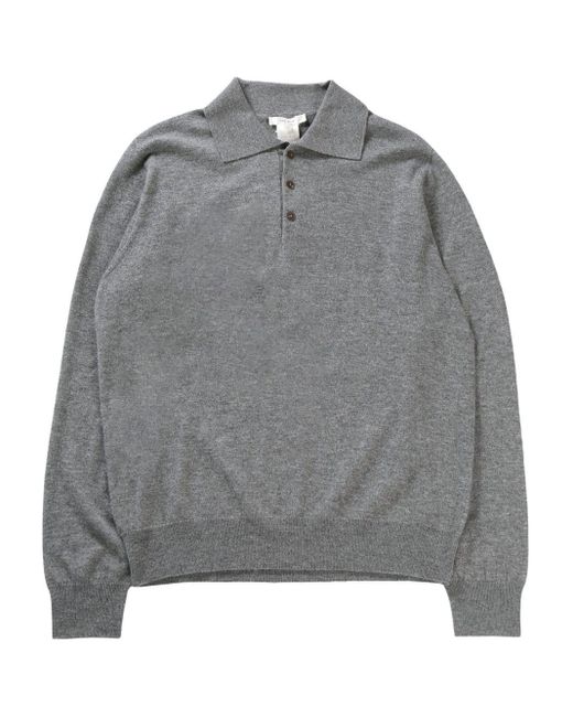 The Row Gray Cashmere Polo Shirt for men