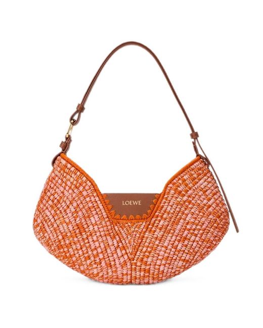Loewe Orange Swing Medium Rafia Shoulder Bag