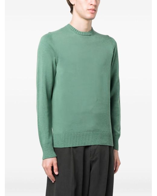 Drumohr Green Round Neck Long Sleeves Sweather for men