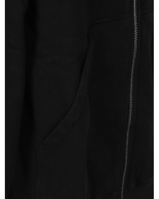 Rick Owens Black Zip-Up Sweatshirt for men