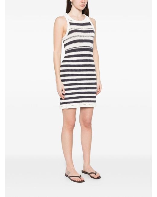 IRO White Miyana Striped Mini Dress