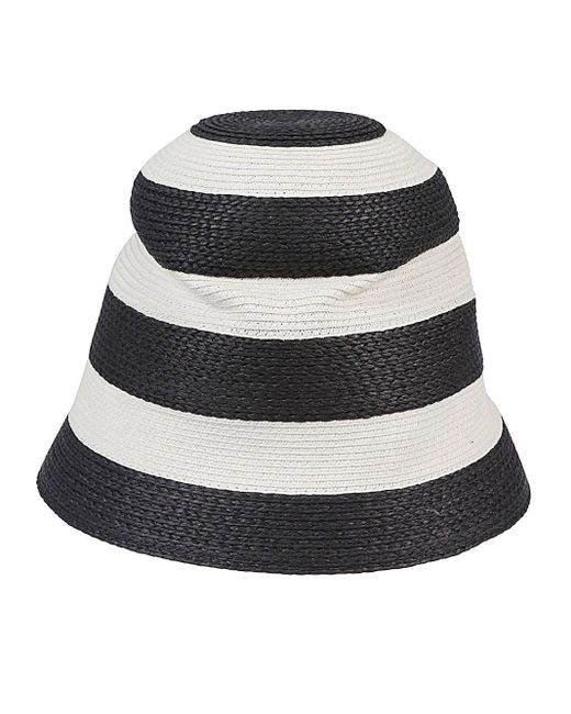 Liviana Conti Gray Striped Cloche Hat