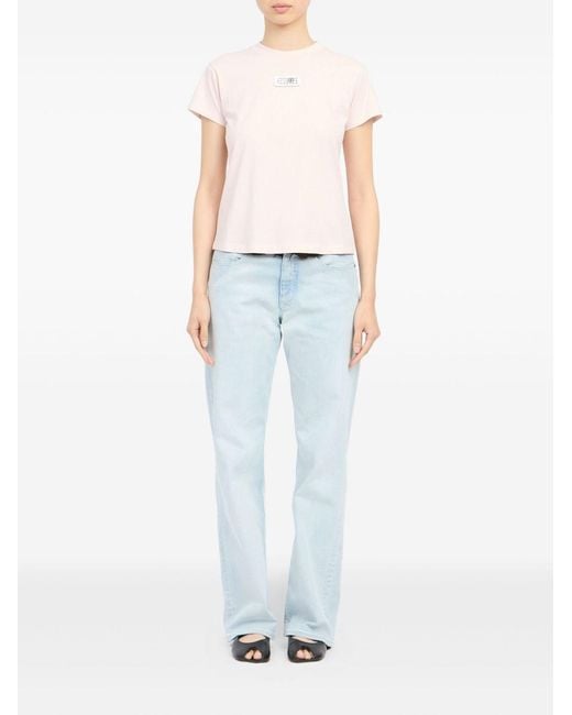 MM6 by Maison Margiela Pink Cotton T-Shirt