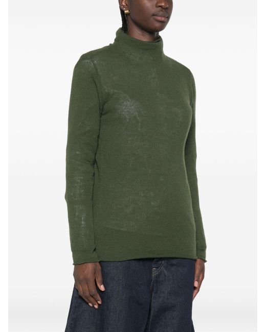 Be You Green Cashmere Turtle-Neck Sweater